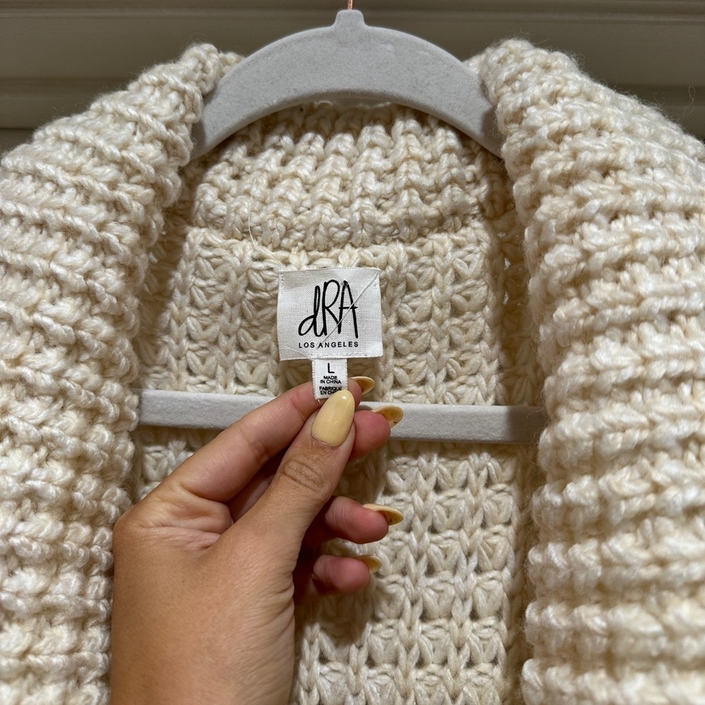 dRA Los Angeles Anthropologie Graham Chunky Knit Long Waffle Cardigan - Picture 3 of 10